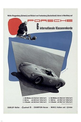 1952 racing VINTAGE SPORTS POSTER sleek signature style 24X36 BOLD