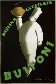 BUITONI gluten noodles Vintage Ad poster Federico Seneca Italy 1928 24X36 hot