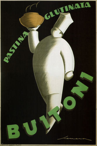 BUITONI gluten noodles Vintage Ad poster Federico Seneca Italy 1928 24X36 hot