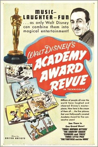 walt disney's ACADEMY AWARD REVUE movie poster 1937 CARTOONS FUN 24X36 new
