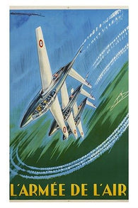 L'ARMEE DE L'AIR vintage travel poster FRENCH UNIQUE speed sporty 24X36 NEW