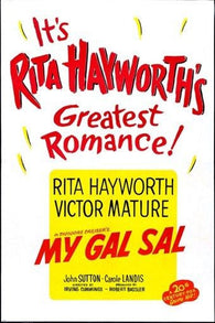1942 HOLLYWOOD MOVIE POSTER my gal sal RITA HAYWORTH musical COLORFUL 24X36