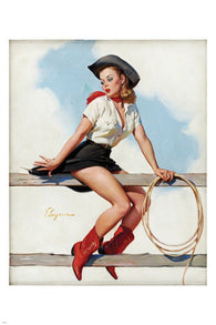 vintage 1969 HI HO SILVER COWGIRL poster 24X36 HOT SEXY LEGGY pin-up girl