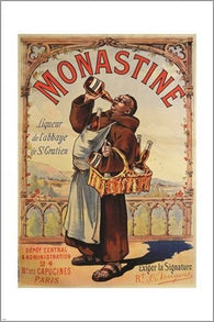 vintage beverage ad poster MONASTINE old fashioned FRENCH COUNTRYSIDE 24X36