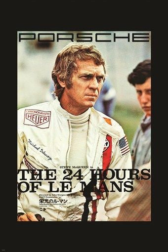 vintage racing poster STEVE MCQUEEN the 24 hours of le man CAR 24X36