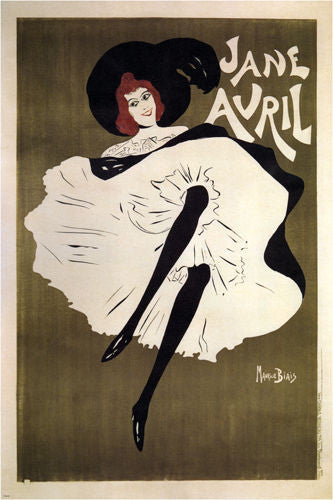 JANE AVRIL vintage poster MAURICE BIAIS france 1895 24X36 playful prized