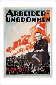propaganda poster THOR WIBORG WORKING YOUTH POSTER may 1935 POLITICAL 24X36