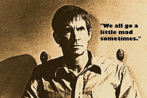 NORMAN BATES AKA ANTHONY PERKINS quote from PSYCHO movie MAD man 24X36 1960