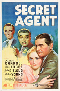 SECRET AGENT Movie Poster Madeleine Carroll Peter Lorre Intrigue Action 24X36