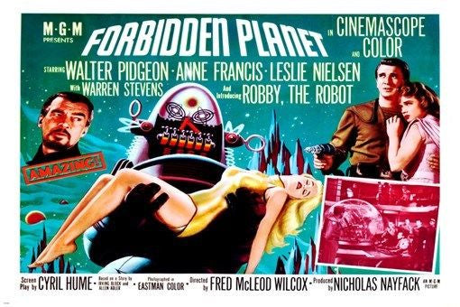 FORBIDDEN planet MOVIE poster leslie NEILSEN anne FRANCIS campy hot 24X36