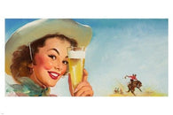 SPECIAL BEER 1953 sexy PIN-UP GIRL vintage poster 24X36 cowboy hat RODEO - QW0