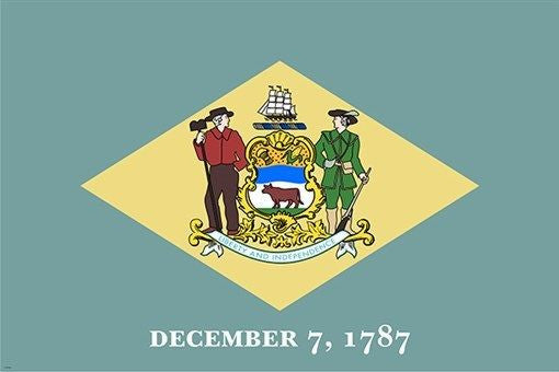 delaware state flag poster OFFICIAL HISTORIC POLITICAL COLONIAL prized 24X36