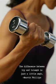 Woman Lifting Weight MOTIVATIONAL POSTER with Quote 24X36 Inspires FITNESS