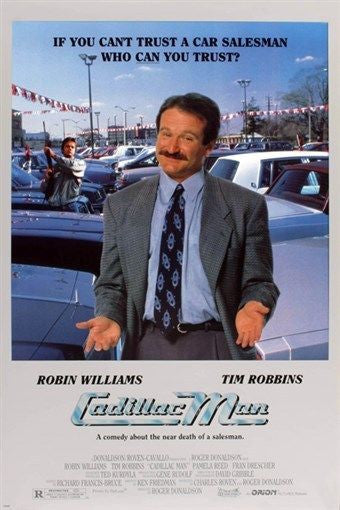 ROBIN WILLIAMS in CADILLAC MAN movie poster CAR SALESMAN comedy 24X36 RARE