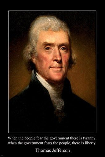 portrait THOMAS JEFFERSON 3rd PRESIDENT USA FOUNDING FATHER poster 24X ...