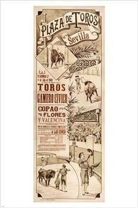vintage SEVILLA SPAIN TRAVEL POSTER 1908 corridas de toros NEW 24X36 RARE