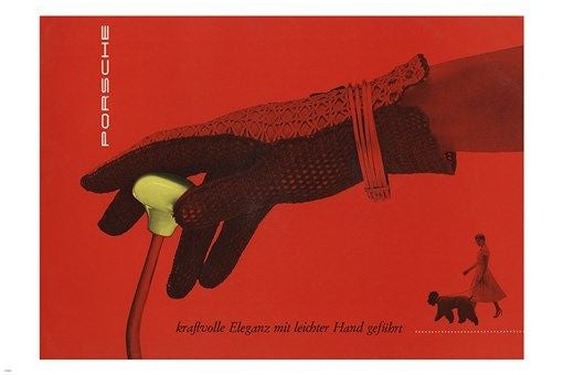 sleek elegant sports car POSTER woman and dog COLLECTORS 24X36 new
