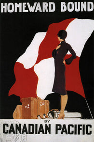 HOMEWARD BOUND vintage travel poster CANADIAN PACIFIC Canada 1933 24X36 NEW