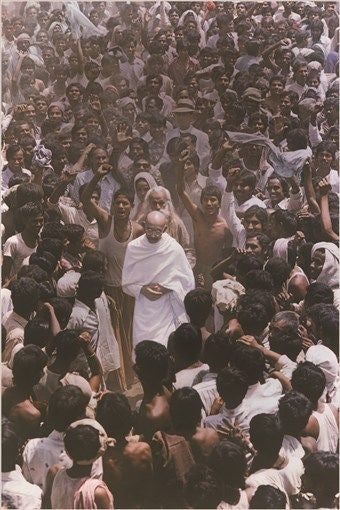 GANDHI vintage photo poster FAMOUS INDIAN POLITICAL FIGURE 24X36 spiritual