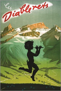 the green devil VINTAGE FRENCH TRAVEL POSTER snow mountains RARE NEW 24X36