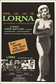 LORNA vintage ADULT MOVIE POSTER lust longing B/W COLLECTORS 24X36 adultery