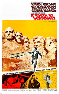 ALFRED HITCHCOCK'S NORTH BY NORTHWEST movie poster CARY GRANT new 24X36 -VW0