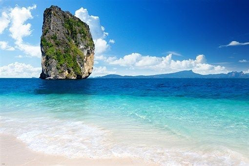 GIANT ROCK TROPICAL BEACH crystal blue waters COLLECTORS UNUSUAL 24X36 new