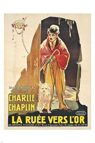 french version GOLD RUSH movie poster CHARLIE CHAPLIN the little tramp 24X36