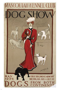 mascoutah kennel club DOG SHOW FROM BOTH CONTINENTS vintage ad poster 24X36