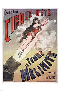 la femme melinite CIRQUE D'ETE vintage CIRCUS POSTER acrobat costume 24X36
