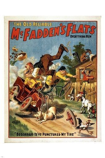 the old reliable MCFADDEN'S FLATS vintage poster COMICAL unique art 24X36