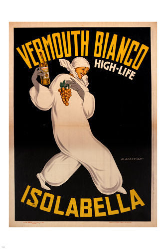 bianco vermouth ISOLABELLA vintage ad poster M.DUDOVICH high-life 24X36