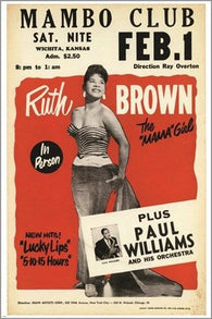 ruth brown aka THE MAMA GIRL vintage concert poster MAMBO CLUB FEB. 1 24X36