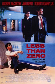 vintage movie poster LESS THAN ZERO 1987 robert downey jr. jami gertz 24X36