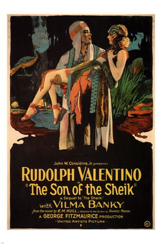 The son of the Sheik MOVIE POSTER Rudolph Valentino 1926 24X36 HOT VINTAGE