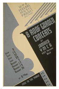 Roof garden concert VINTAGE POSTER 1941 24X36 violin outline WPA PROJECT