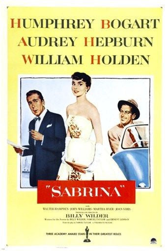 SABRINA movie poster 1954 HEPBURN & BOGART romantic comedy 24X36 OSCAR award