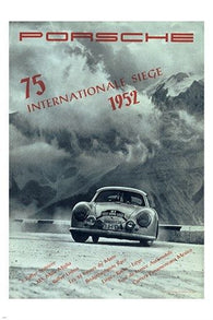 VINTAGE 1952 RACING vintage sports poster B/W SPEED STYLE 24X36