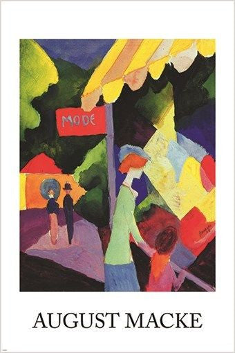 FASHION WINDOW august macke painting VINTAGE POSTER impressionist rare 24X36