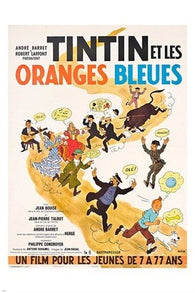 TIN TIN et les oranges bleues VINTAGE MOVIE POSTER cartoon character 24X36