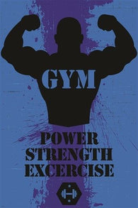 INSPIRATIONAL MOTIVATIONAL gym poster POWER STRENGTH EXCERCISE workout 24X36