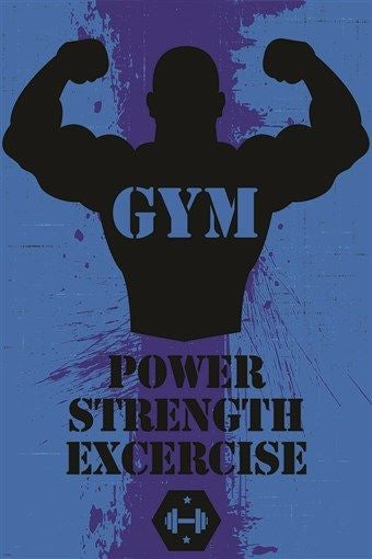 INSPIRATIONAL MOTIVATIONAL gym poster POWER STRENGTH EXCERCISE workout 24X36