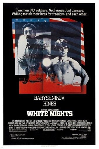 vintage movie poster WHITE NIGHTS barynshnikov & hines DANCING ACTION 24X36