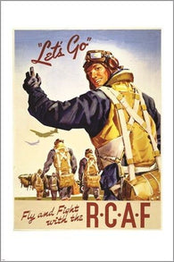 FLY AND FIGHT with the RCAF vintage war recruitment poster COLLECTORS 24X36