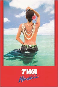 hawaii travel poster TWA vintage BEAUTIFUL EXOTIC rare collectors 24X36 HOT