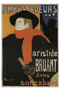 AMBASSADORS ARISTIDE BRUANT vintage poster Toulouse-Lautrec France 1892
