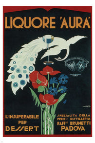 Liquor Aura VINTAGE AD POSTER Bruno Angoletta ITALY Prized 24X36 collectors