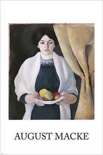 PORTRAIT with apples AUGUST MACKE vintage painting ART POSTER luminous 24X36