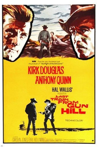 KIRK DOUGLAS ANTHONY QUINN movie poster LAST TRAIN FROM GUN HILL 24X36 cool