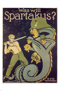WHAT DOES SPARTAKUS WANT vintage poster germany 1919 24X36 POLITICAL ART
